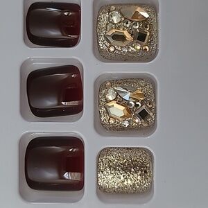 2/$16 3D Rhinestone & Glitter Press on Toenails